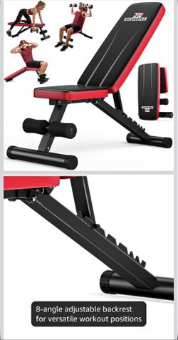 Adjustable Weight Bench for Home Gym, 660LBS Capacity Workout Bench with 8 Backrests