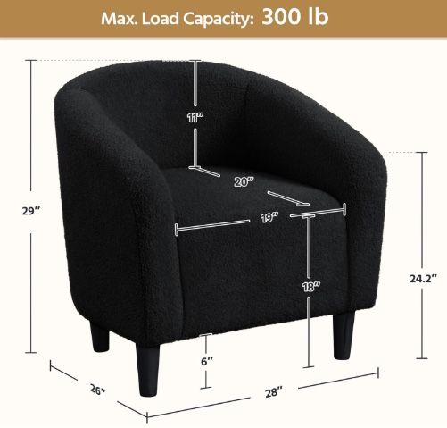 Sofa, Accent Barrel Chair Leather