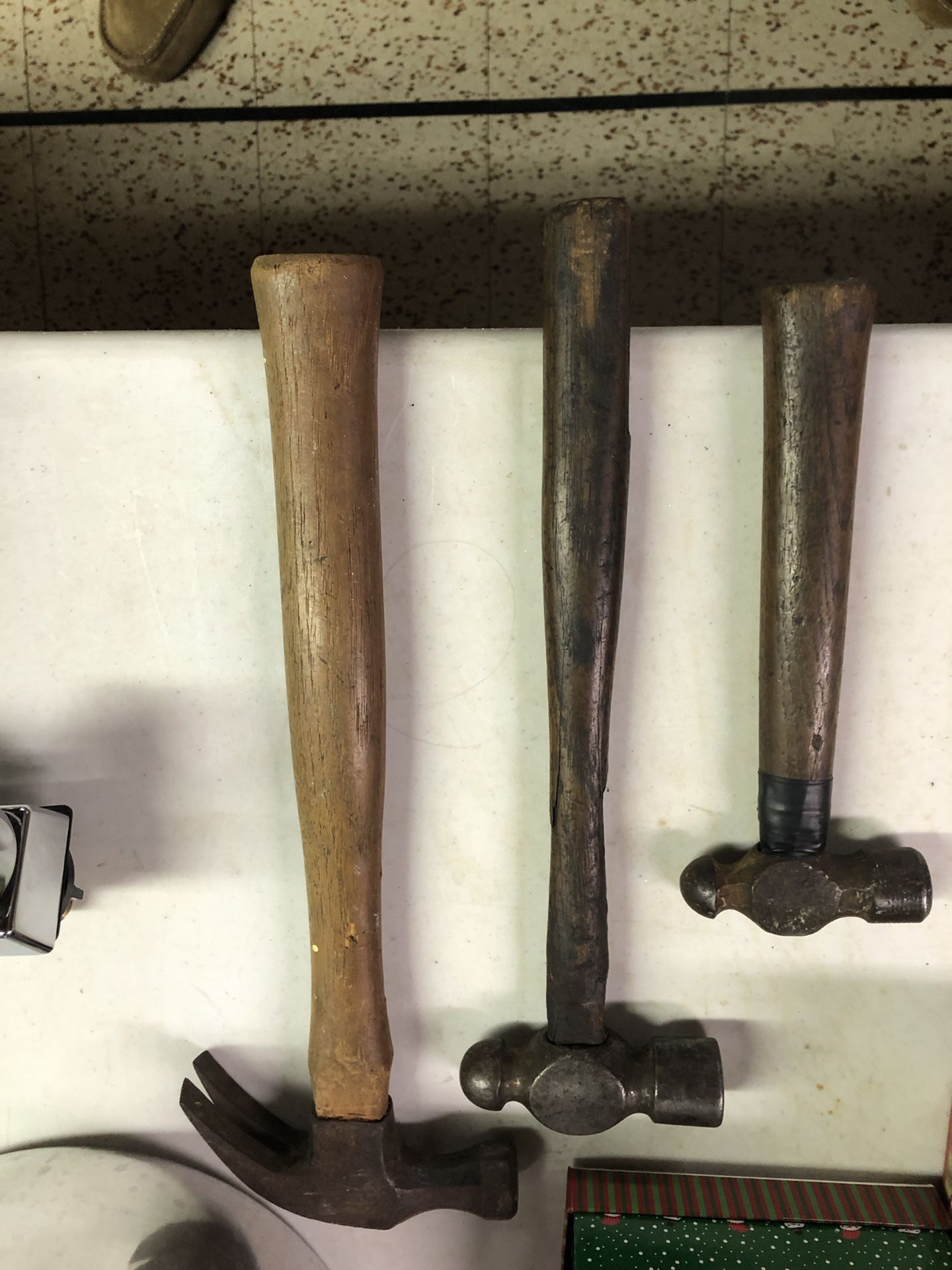 2 Ball Peen Hammers, 1 Regular Hammer and 1 Large Hammer