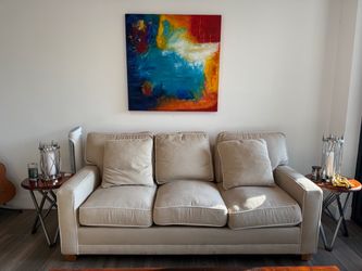 Rowe Furniture Beige Sofa – Good Condition