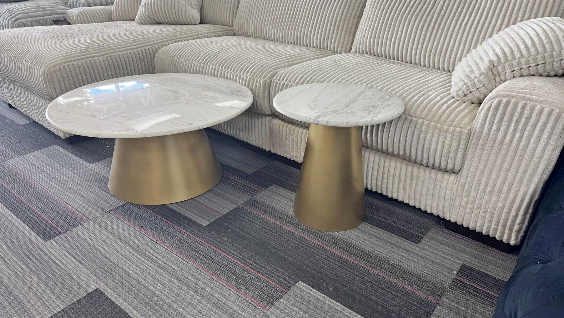 MARBLE TOP end tables - MARBLE & GOLD