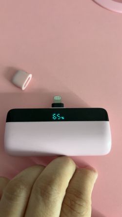 Pink portable power bank