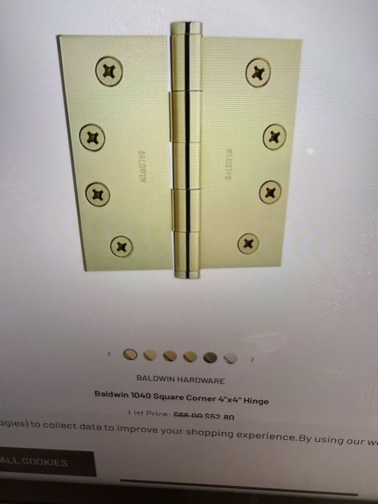 3 Sets of Baldwin Brass Hinges 4x4