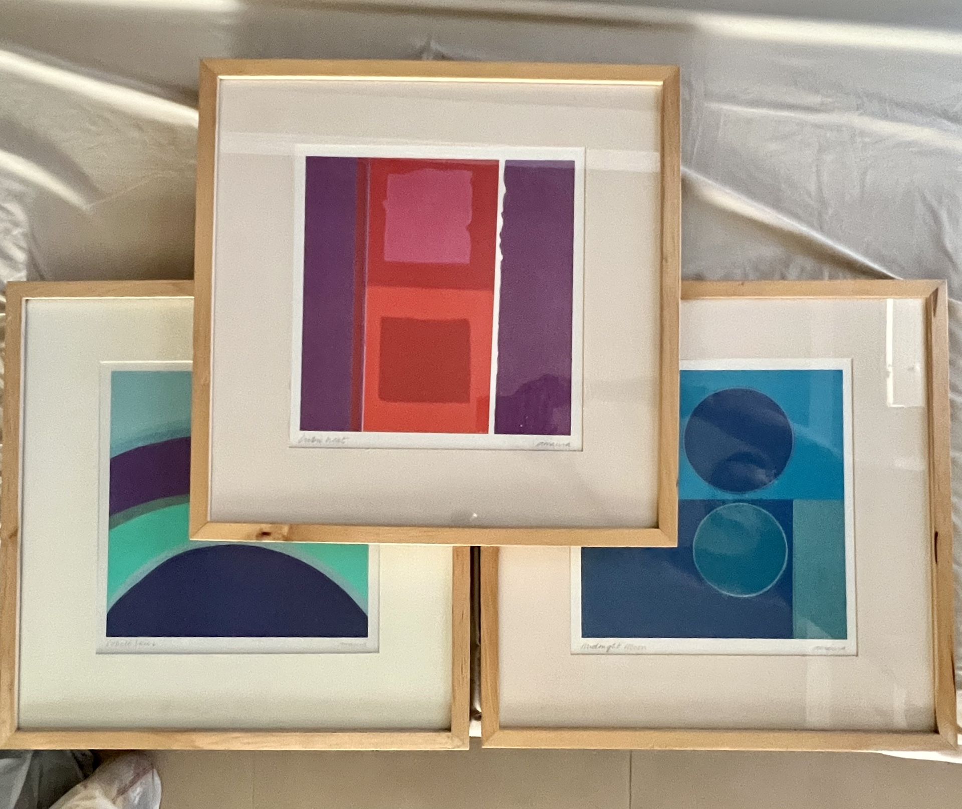 3 IKEA Amaina modern art vintage set EUC LN abstract lot