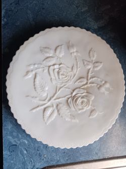 Vintage Milkglass Cake Plate