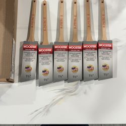 Wooster 1-1/2 in. Ultra/Pro Firm Willow Nylon/Polyester Thin Angle Sash Brush Box of 6 pc (New)