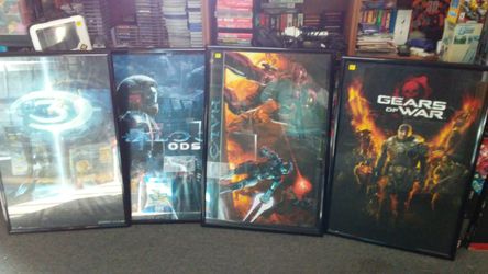 Large framed video game posters $25 each
