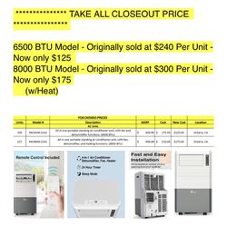 Portable AC Closeout - MUST TAKE ALL 575 Units