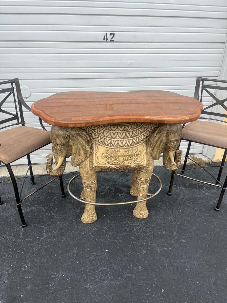 Incredibly Unique Elephant Table And Chairs Set.