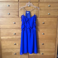 Royal blue dress with gold chain straps. Size XL. Charlotte Russe. Great condition.