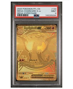 2025 POKEMON PFL EN-PHANTASMAL FLAMES MEGA HYPER RARE MEGA CHARIZARD X EX PSA 9