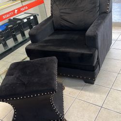 Black Couch And Feet