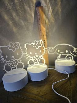 Acrylic LED light Hello Kitty and Cinnamoroll