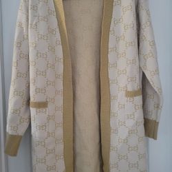 GG Monogram Size Large Cardigan Brown Women's 