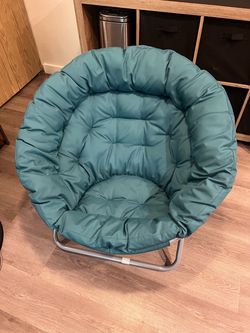 Moon chair teal green cool