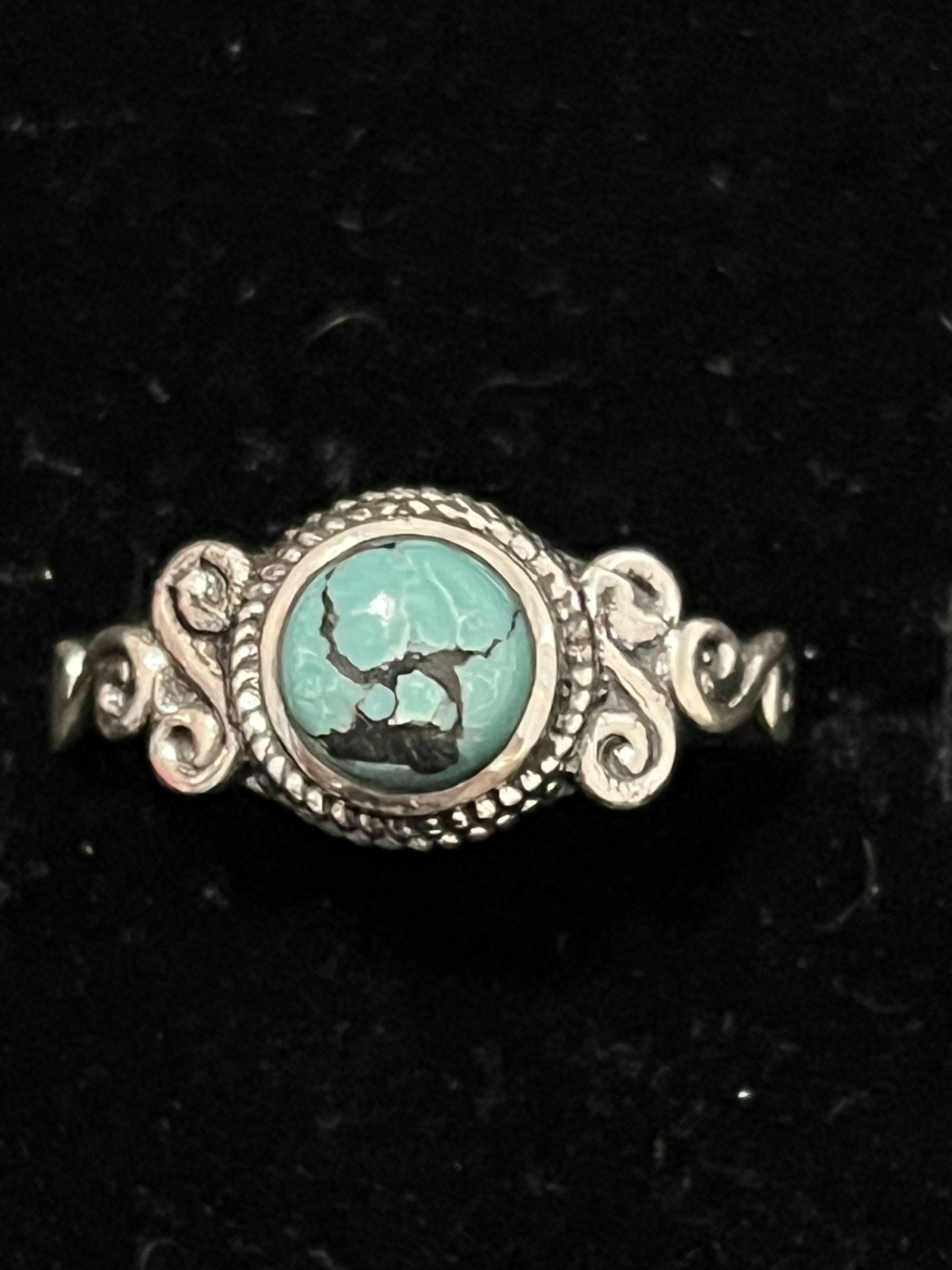 New Size 7.75 Tibetan turquoise Sterling Silver