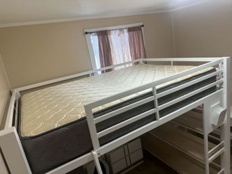 Full size loft bed with desk, bed included