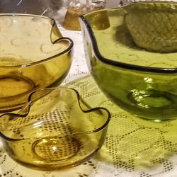 3 Vintage Bowls Tri Top Design