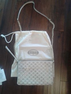 Fossil Crossbody White Gold purse