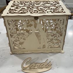 Collapsable Wooden Laser Gift Card Box