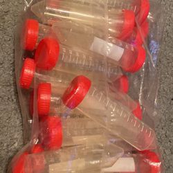 50mL Centrifuge Tube with Attached Red Screw Cap