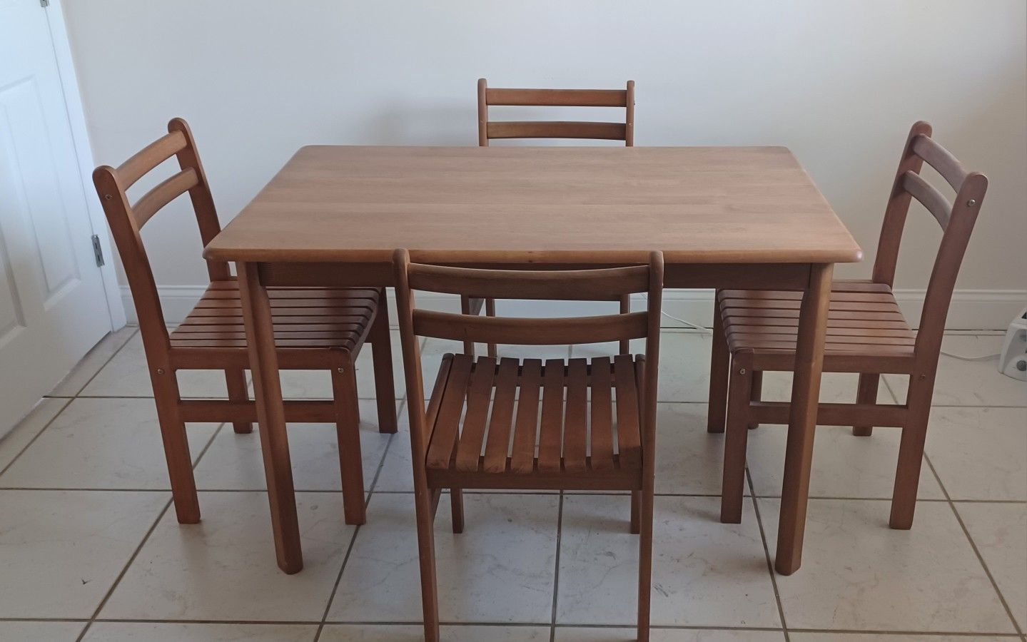 5 Piece Solid Wood Dining Table Set