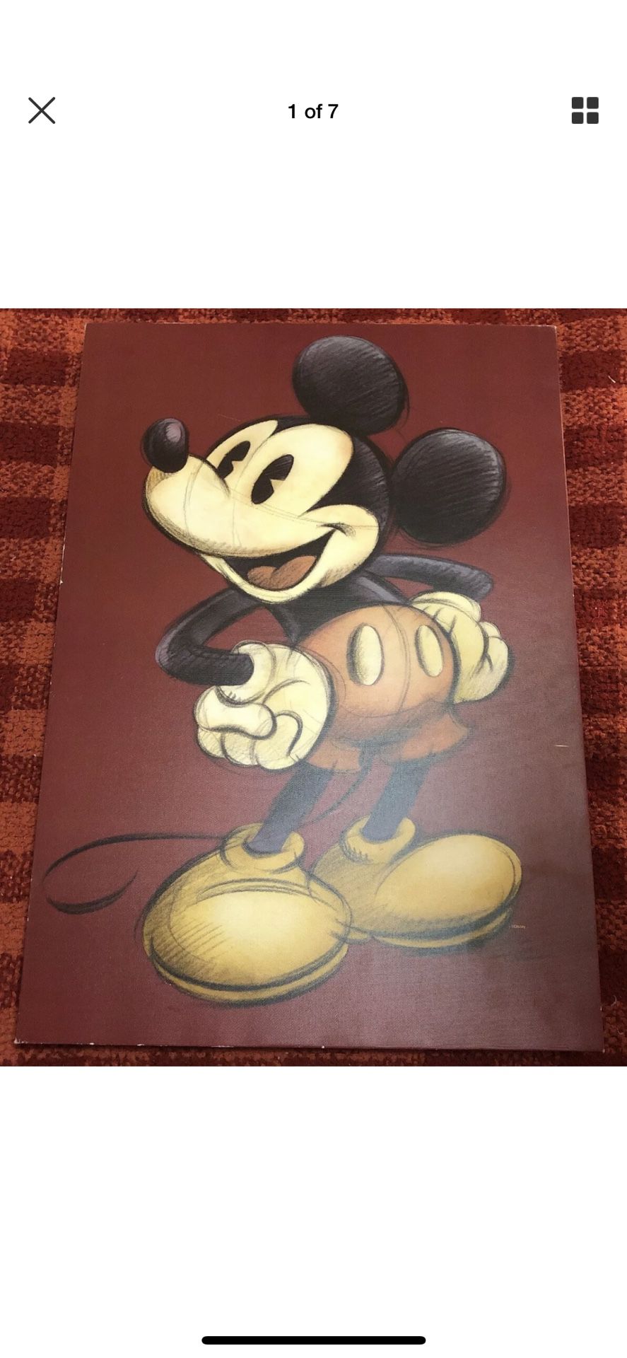 New Rare Disney Mickey Mouse Canvas Print Studio Collection