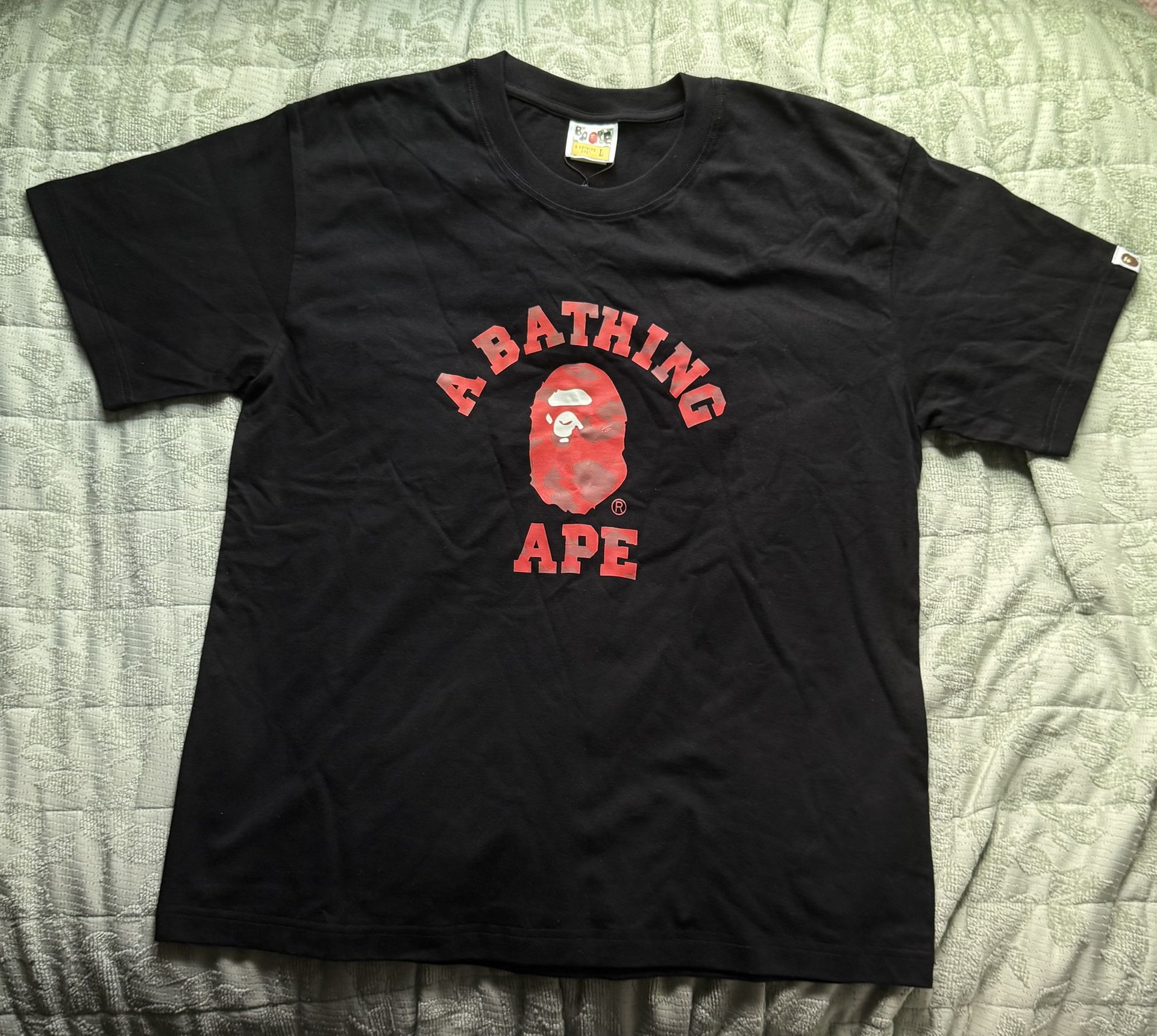 BAPE Color Camo College Tee Black Red