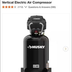 Husky 30 Gal. 175 PSI Oil Lubed Belt Drive Portable Vertical Electric Air Compressor 
