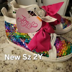 New size 2Y Jojo swia sequin hi-top sneakers