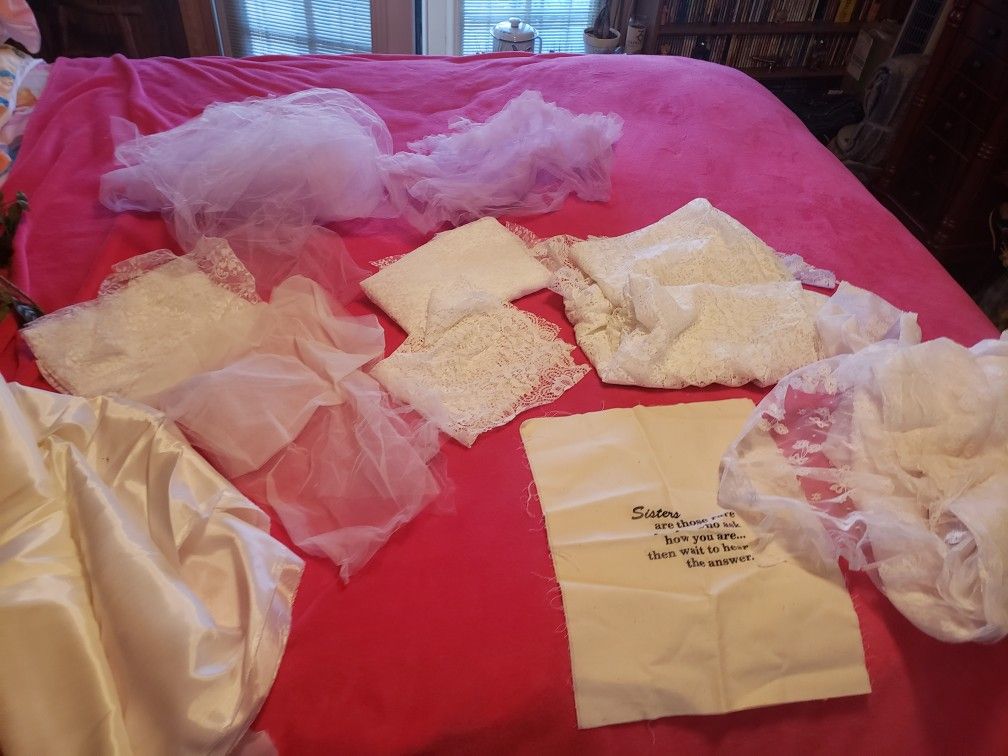 Craft Supplies. Silk, Netting, Lace. π