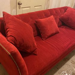 “ Red Velour Couch”
