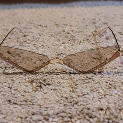 Versace Style Glasses Tan Tent Absolutely Unique Gold FRAME $35obo