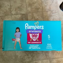 Pampers Cruisers Diapers Size 5 100 Count New Box