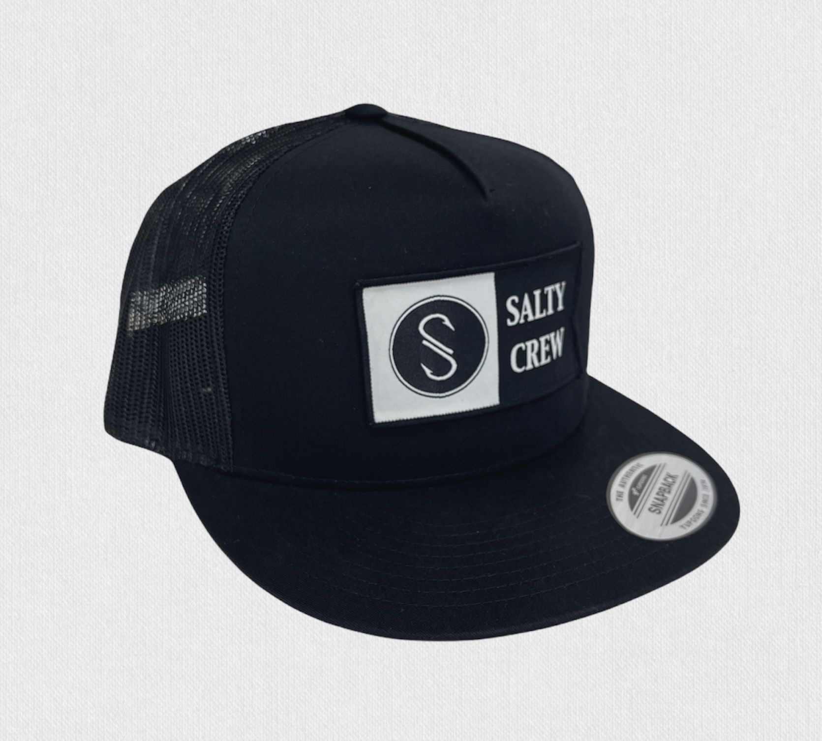 New Men's Black Alpha Tech Snapback Salty Crew Hat