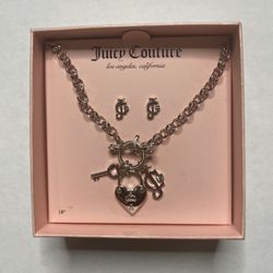 Juicy Couture Silver Necklace With Charms And  Brand New 