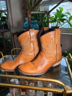 Dingo Womens Tan Leather Western Ankle Boots - size 7