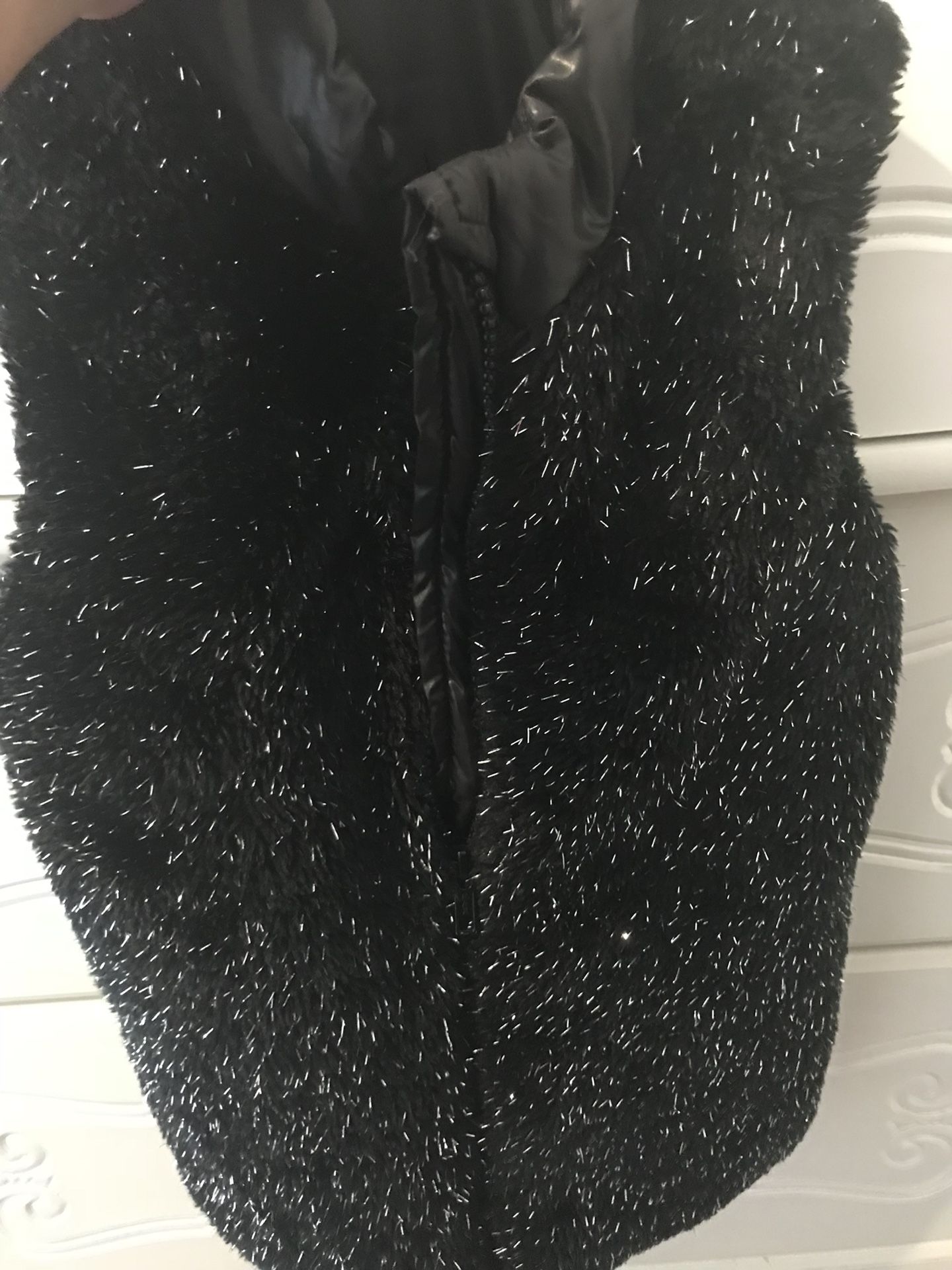 Black and silver bling vest kids