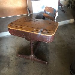 Vintage Old School Desk