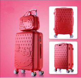 Hello Kitty 2pcs Set Of Luggage Carry On Suitcase