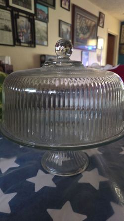 Crystal Cake holder or punch bowl