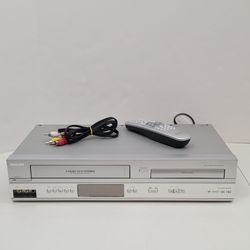 Silver Philips DVP3345V/17 DVD VCR Combo Player With Remote & AV Cable