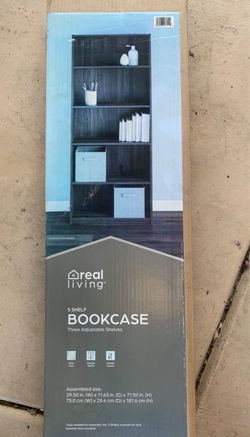 Real Living 5-Shelf Bookcase Walnut Finish