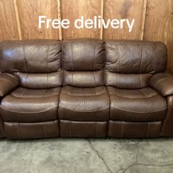 Electric Leather Recliner Couch - Free Delivery 