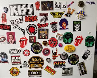 Refrigerator magnets rock and roll bands Each