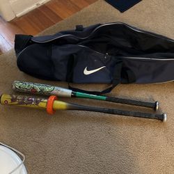 2 Baseball Bats And Bag 