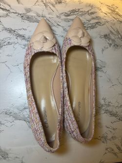 C. Paravano Tweed Pointed-Toe Flats
