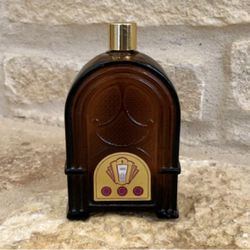 VINTAGE COLLECTIBLE 1970’S OLD TIMERS RADIO COLORED GLASS AFTER SHAVE COLGNE BOTTLE DECOR