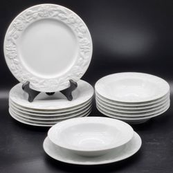 Lenox "Garden Vines" White Linen Collection - Plates and Bowls - 7 Sets