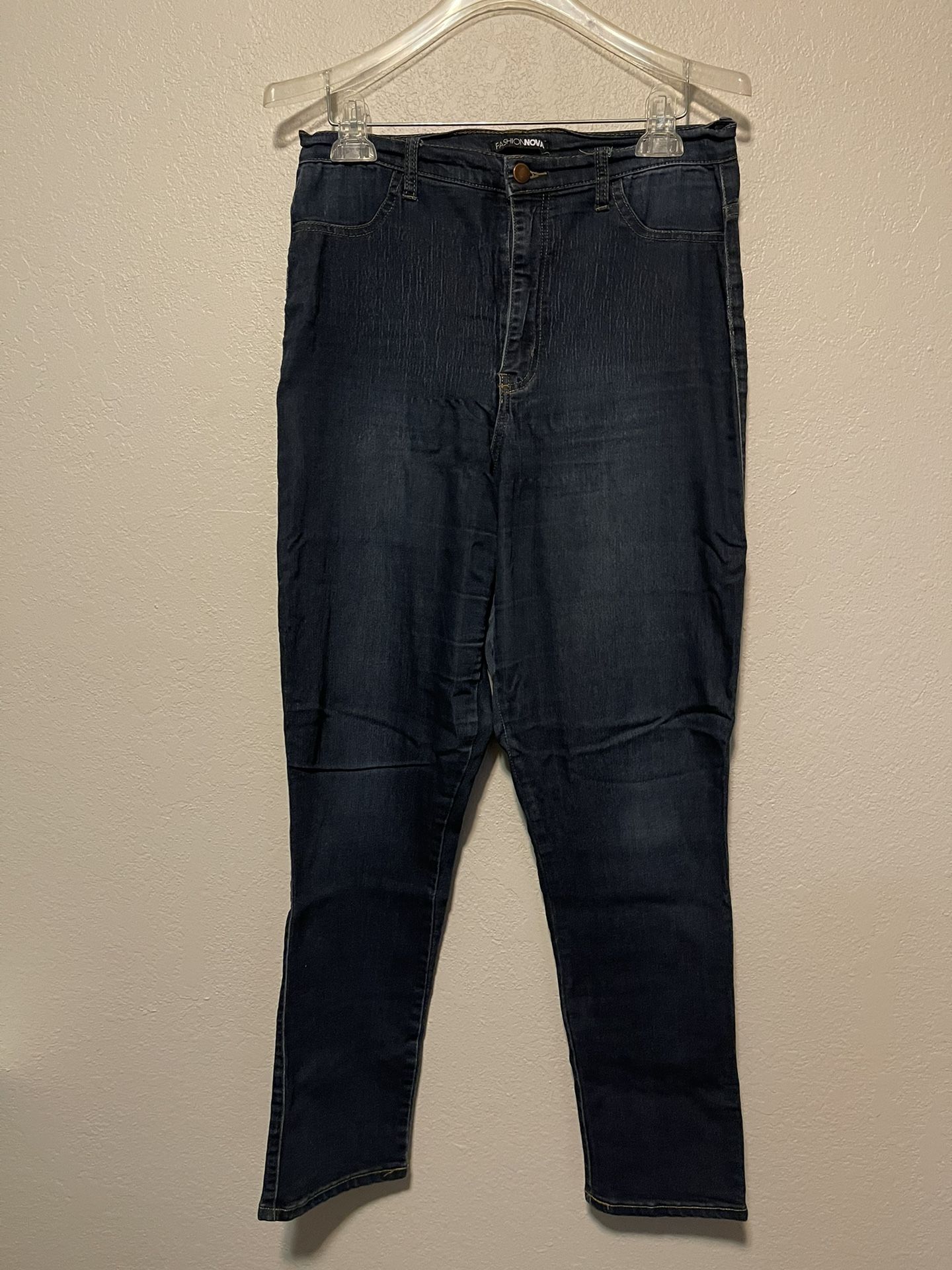 Fashion Nova, Women’s Dark Blue High Waisted Stretchy Skinny Jeans Size 15